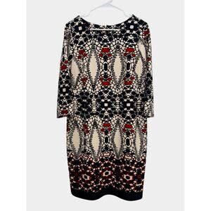 Julian Taylor Sz 14 Stretch Knit LS Dress Office Work Career Church